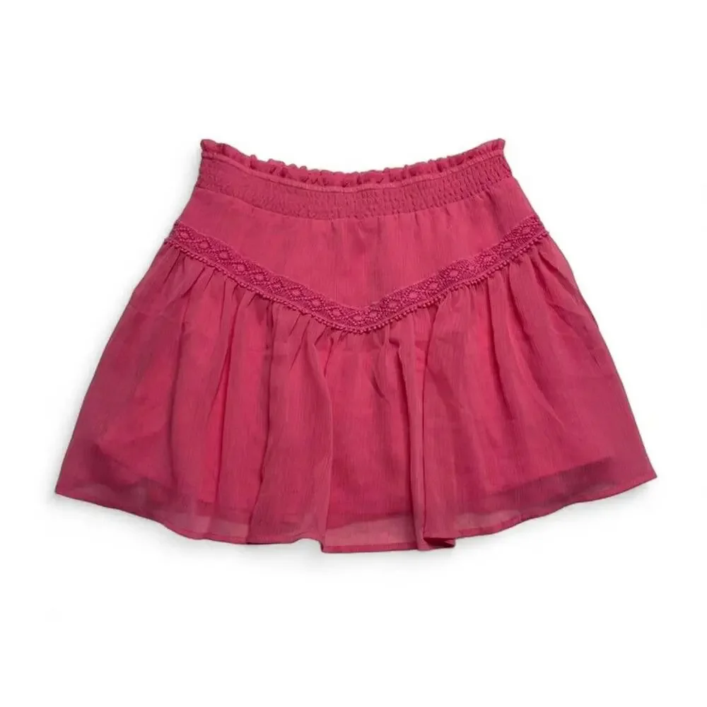 Miami Pink Flowly Layered Mini Skirt Women's size small Summer going out skirt